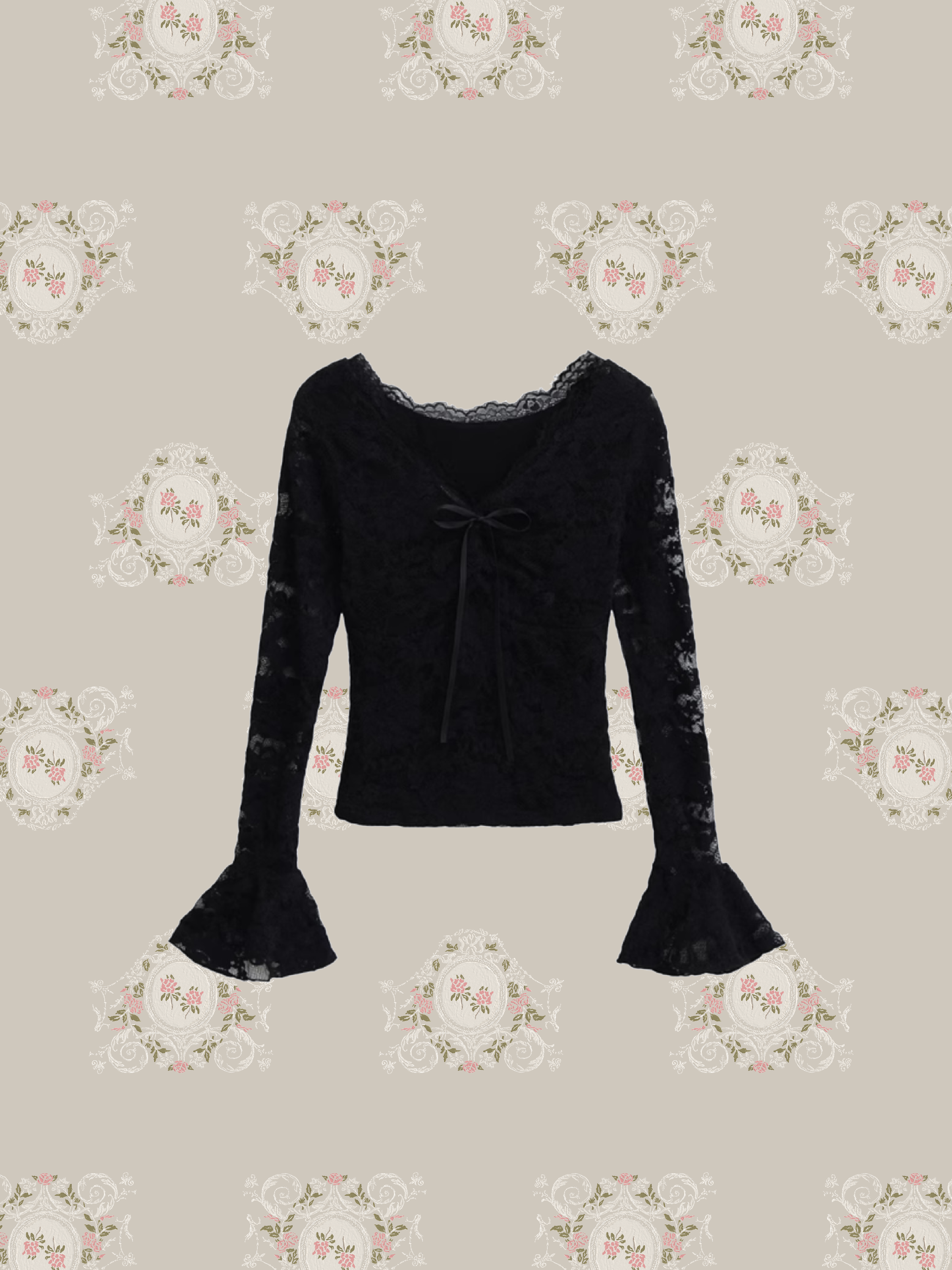 Romantic Lace Motif Flare Top/ロマンティックレースモチーフフレアトップス