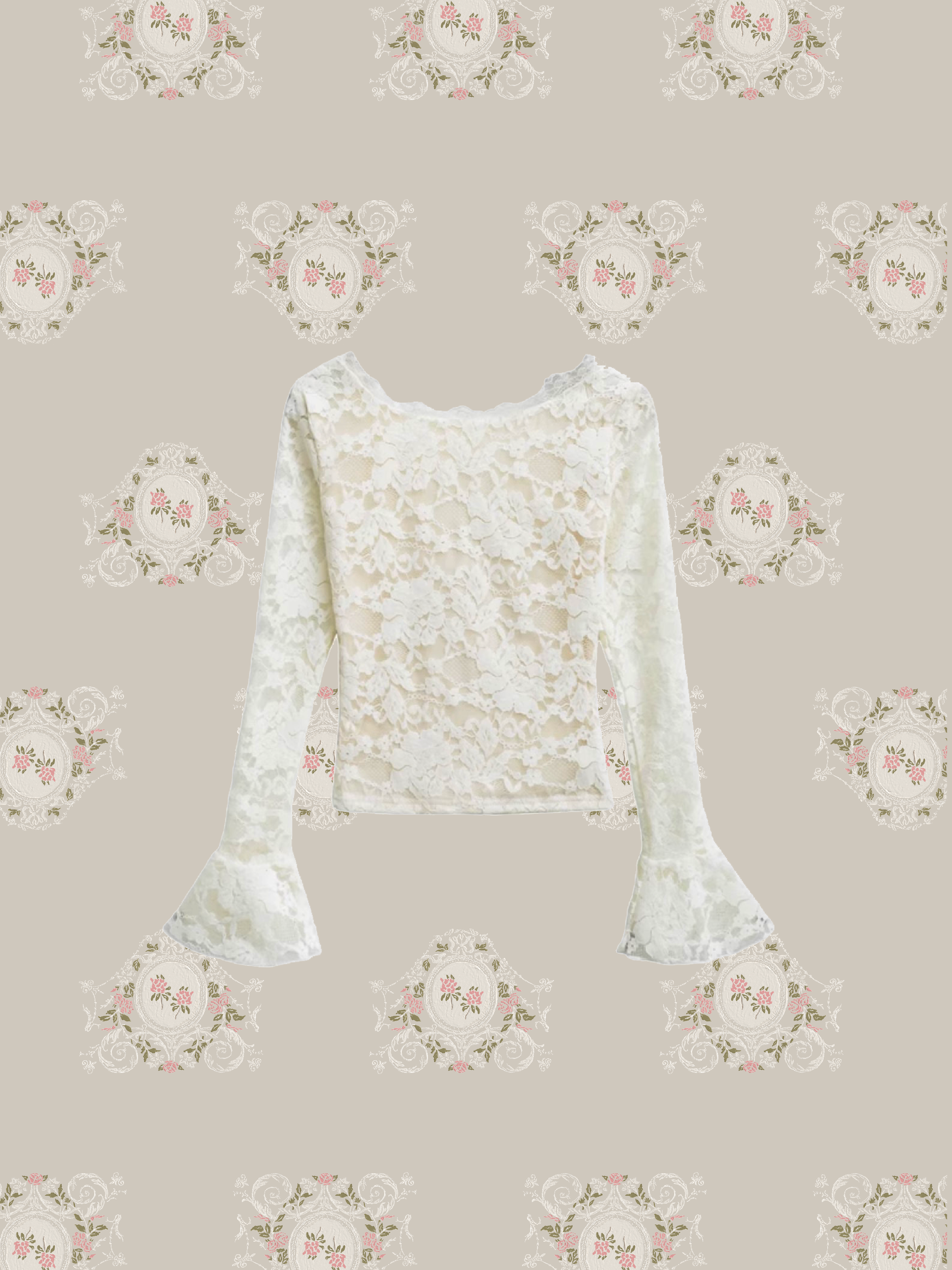 Romantic Lace Motif Flare Top/ロマンティックレースモチーフフレアトップス