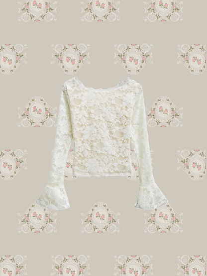 Romantic Lace Motif Flare Top/ロマンティックレースモチーフフレアトップス