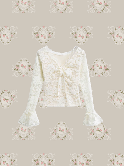 Romantic Lace Motif Flare Top/ロマンティックレースモチーフフレアトップス