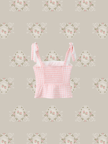 Sweet Ribbon Check Cami/スウィートリボンチェックキャミソール
