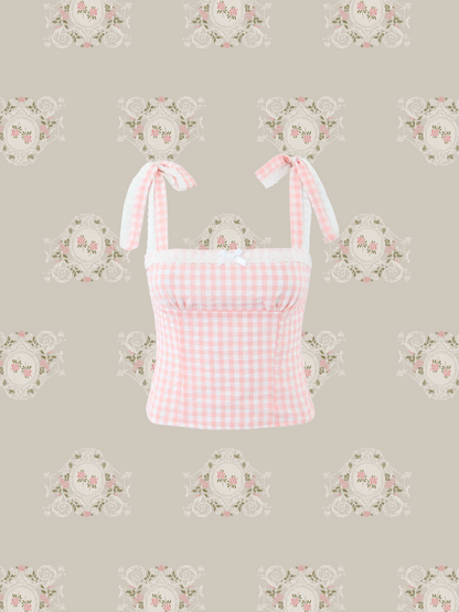 Sweet Ribbon Check Cami/スウィートリボンチェックキャミソール