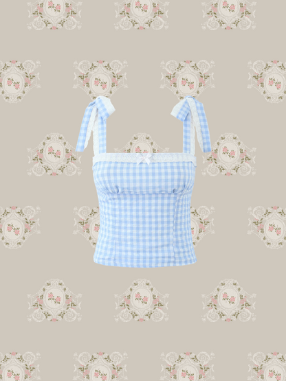 Sweet Ribbon Check Cami/スウィートリボンチェックキャミソール