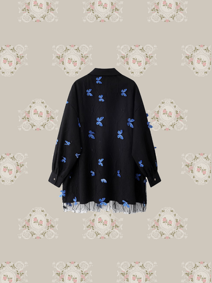 Swift Butterfly Applique Mesh Shirt/スウィフト バタフライ アップリケ メッシュ シャツ