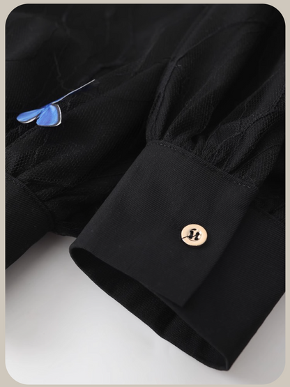 Swift Butterfly Applique Mesh Shirt/スウィフト バタフライ アップリケ メッシュ シャツ