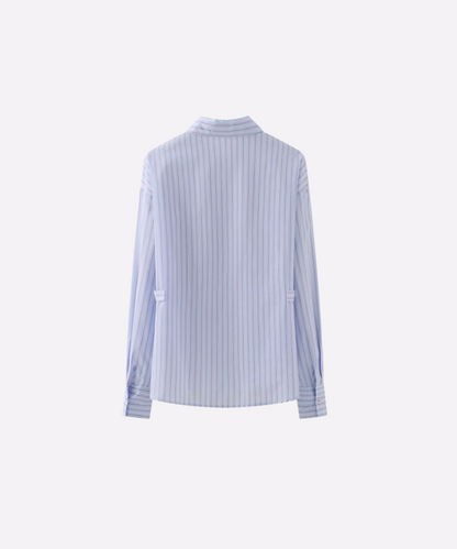 Waist Sky Blue Stripe Shirt