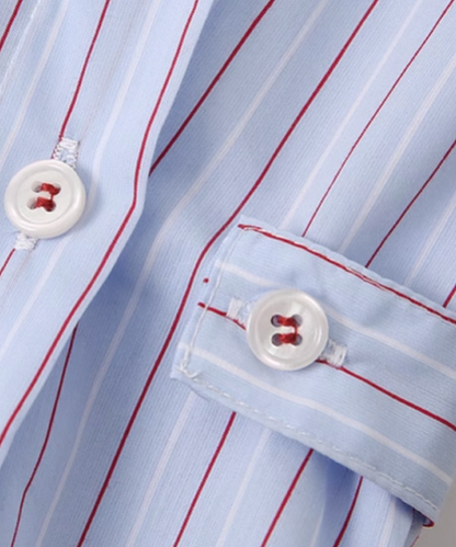 Waist Sky Blue Stripe Shirt