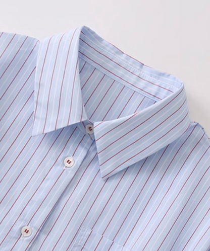 Waist Sky Blue Stripe Shirt