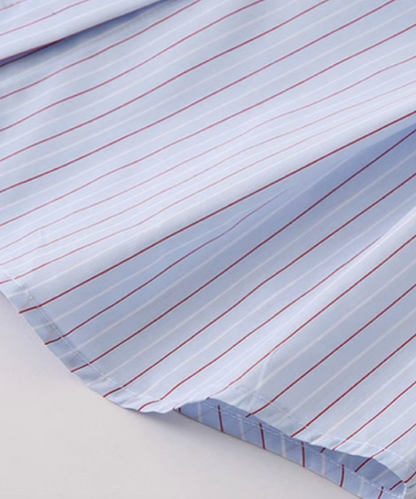 Waist Sky Blue Stripe Shirt