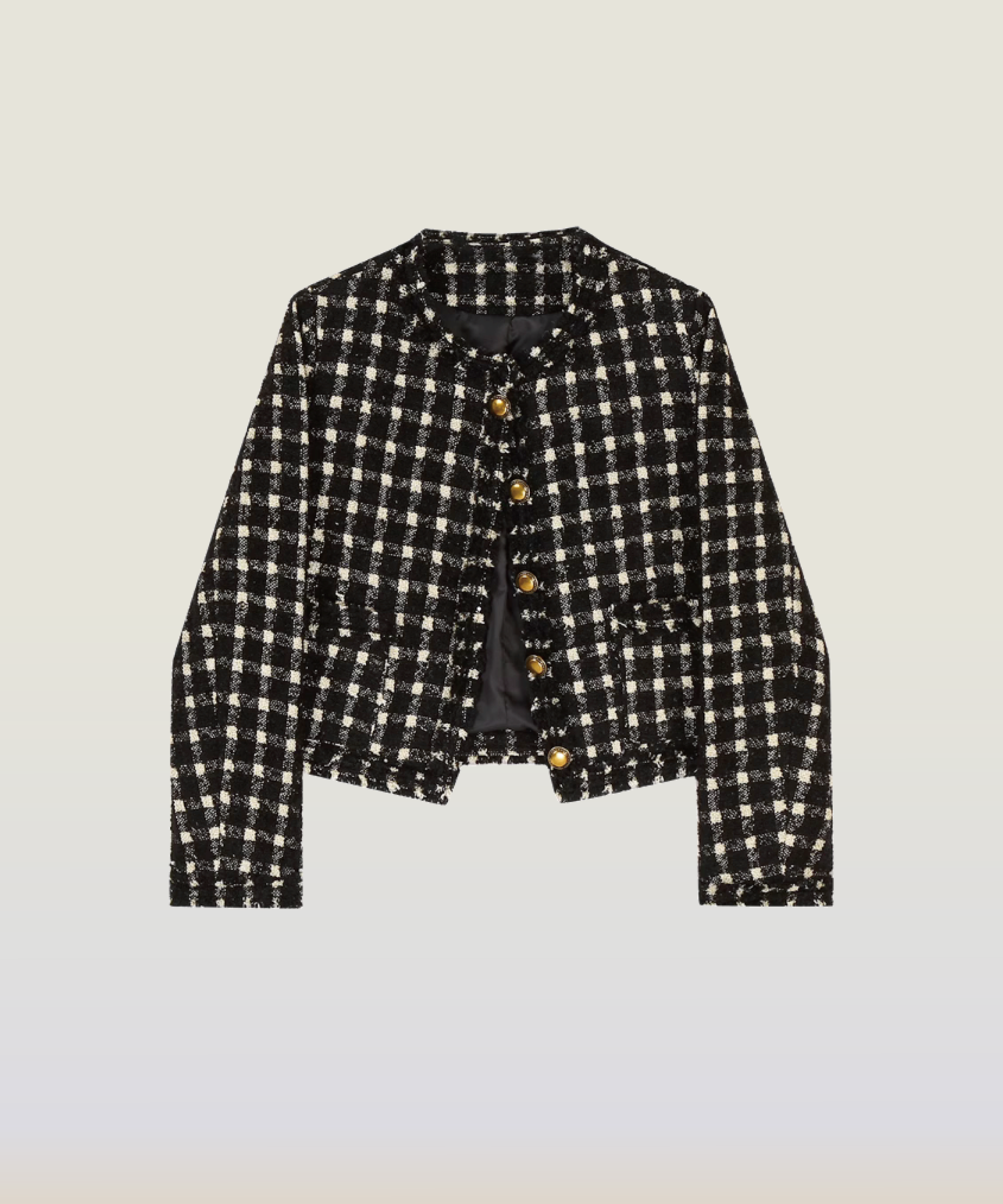 Vintage Style Check Tweed Jacket