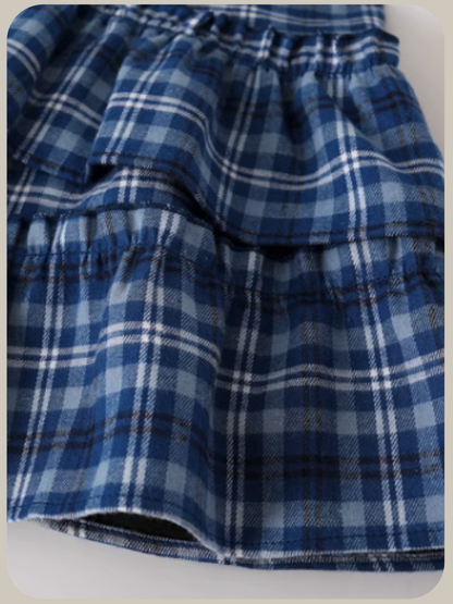 French Check Ruffle Dress/フレンチチェックフリルドレス