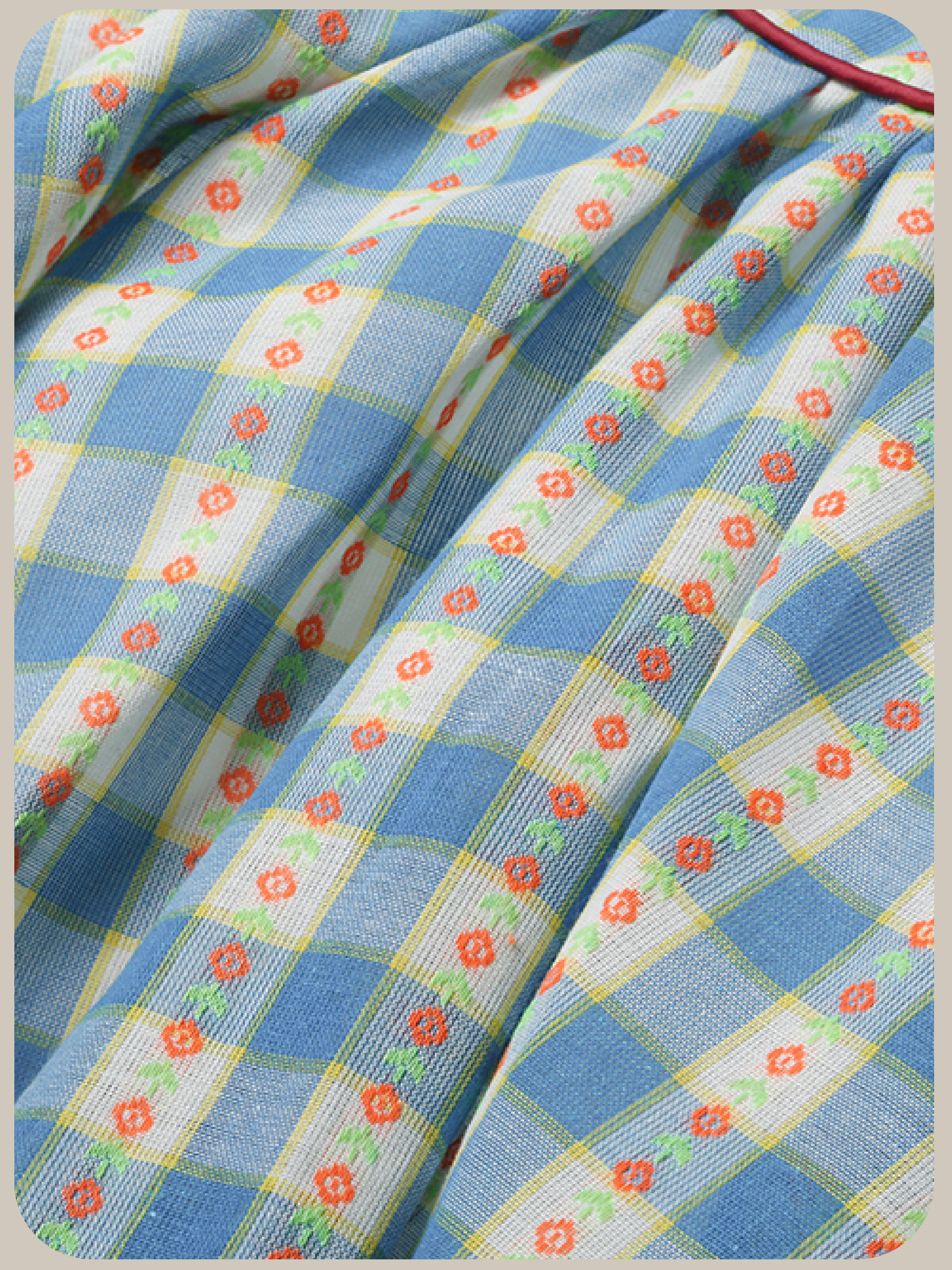 Garden Motif Plaid Frill Dress/ガーデンモチーフ チェック柄フリルワンピース