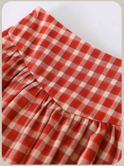High Waist Vichy Style Skirt Set Up/ハイウエストヴィシースタイルスカートセットアップ