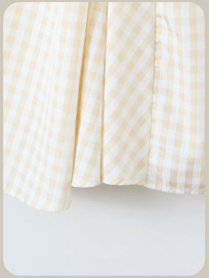 French Plaid Voluminous Dress/フレンチチェックボリュームドレス