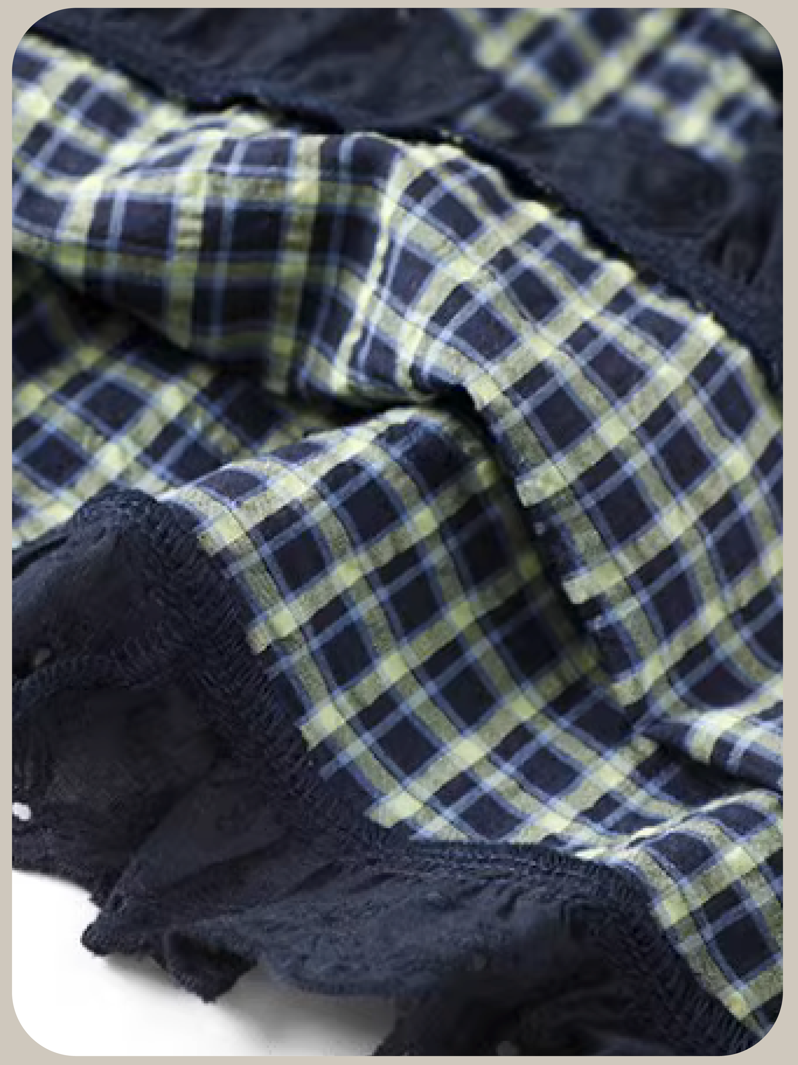 Retro Check Motif Frill Vest/レトロチェックモチーフフリルベスト