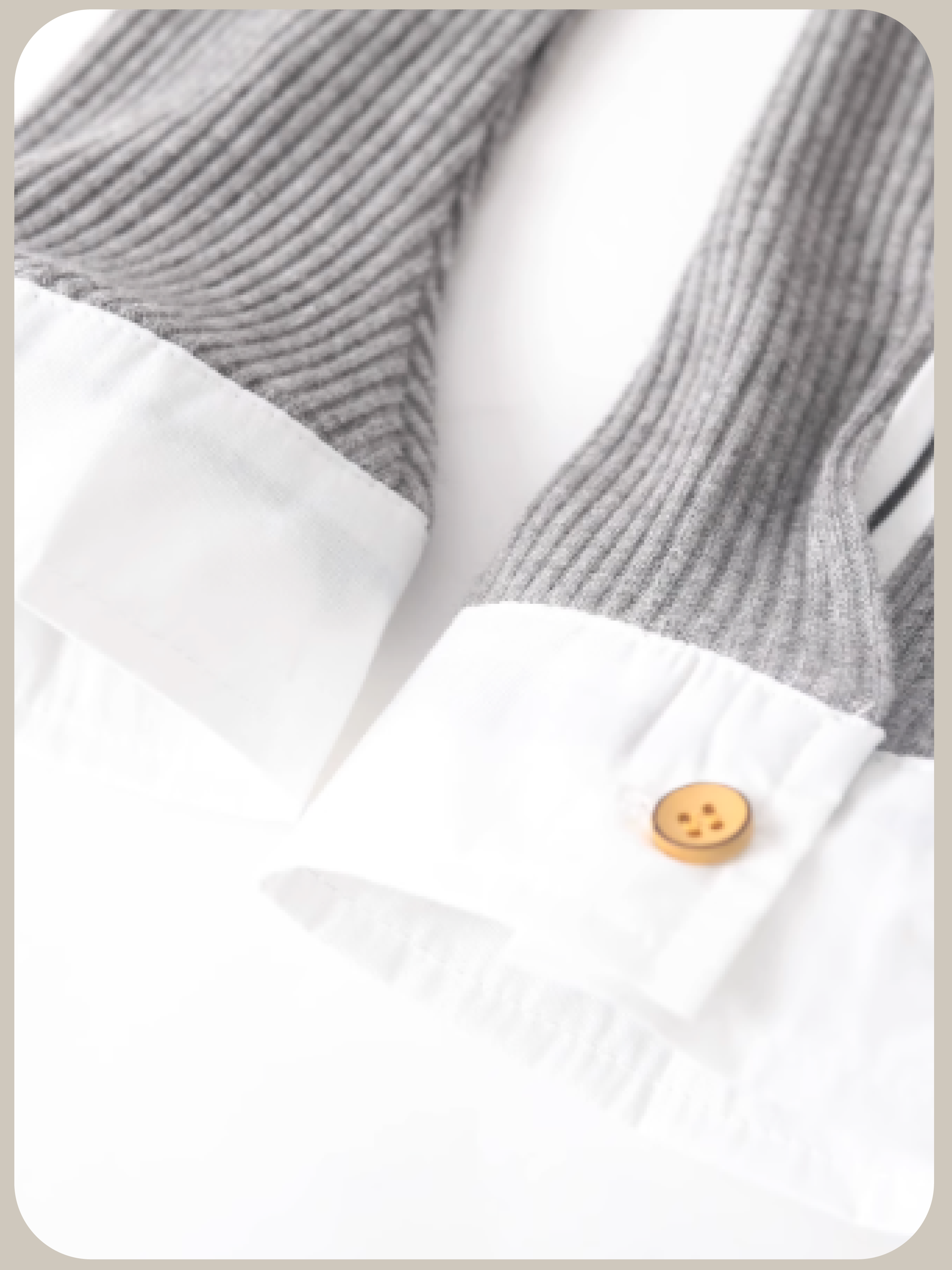 Stitching Shirt Layer Knit Top/ステッチシャツレイヤーニットトップス