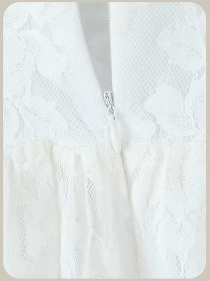 Big Collar Lace Embroidery Dress/ビッグカラーレース刺繍ドレス