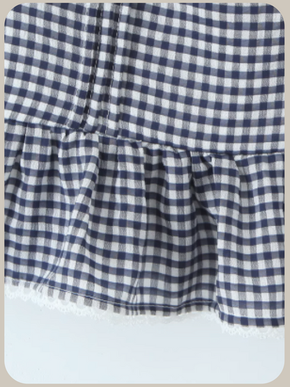 Peplum Check Vest Top/ペプラムチェックベストトップス
