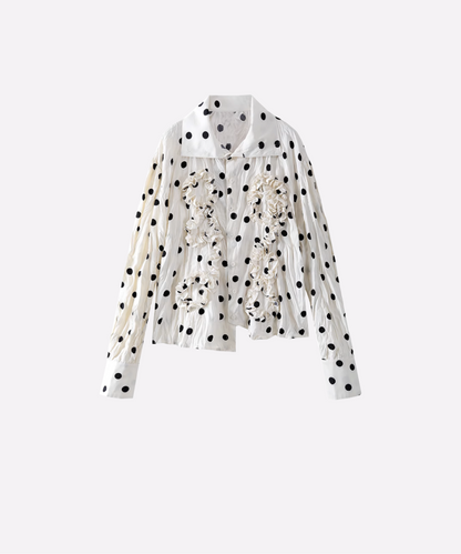 French Dots Gather Shirt