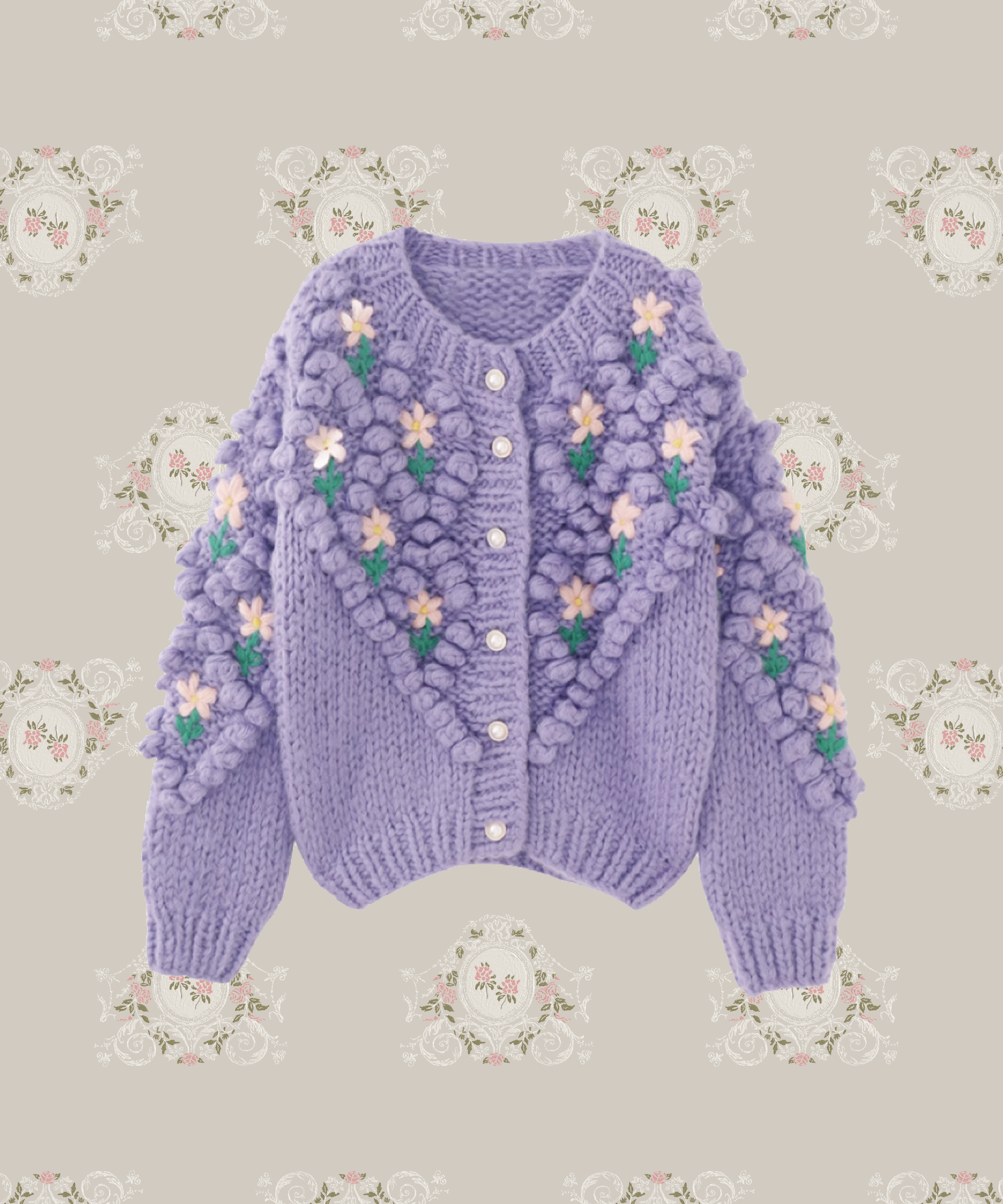 Garden Jacquard Knit Cardigan 