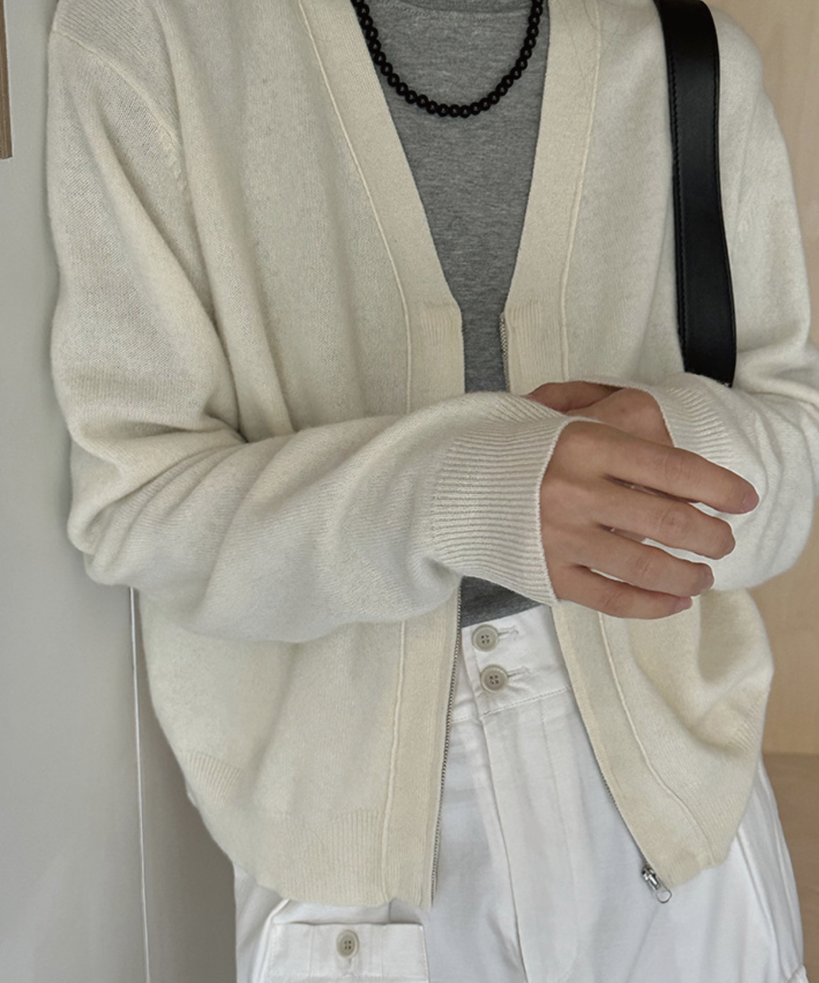 V-neck wool cardigan 