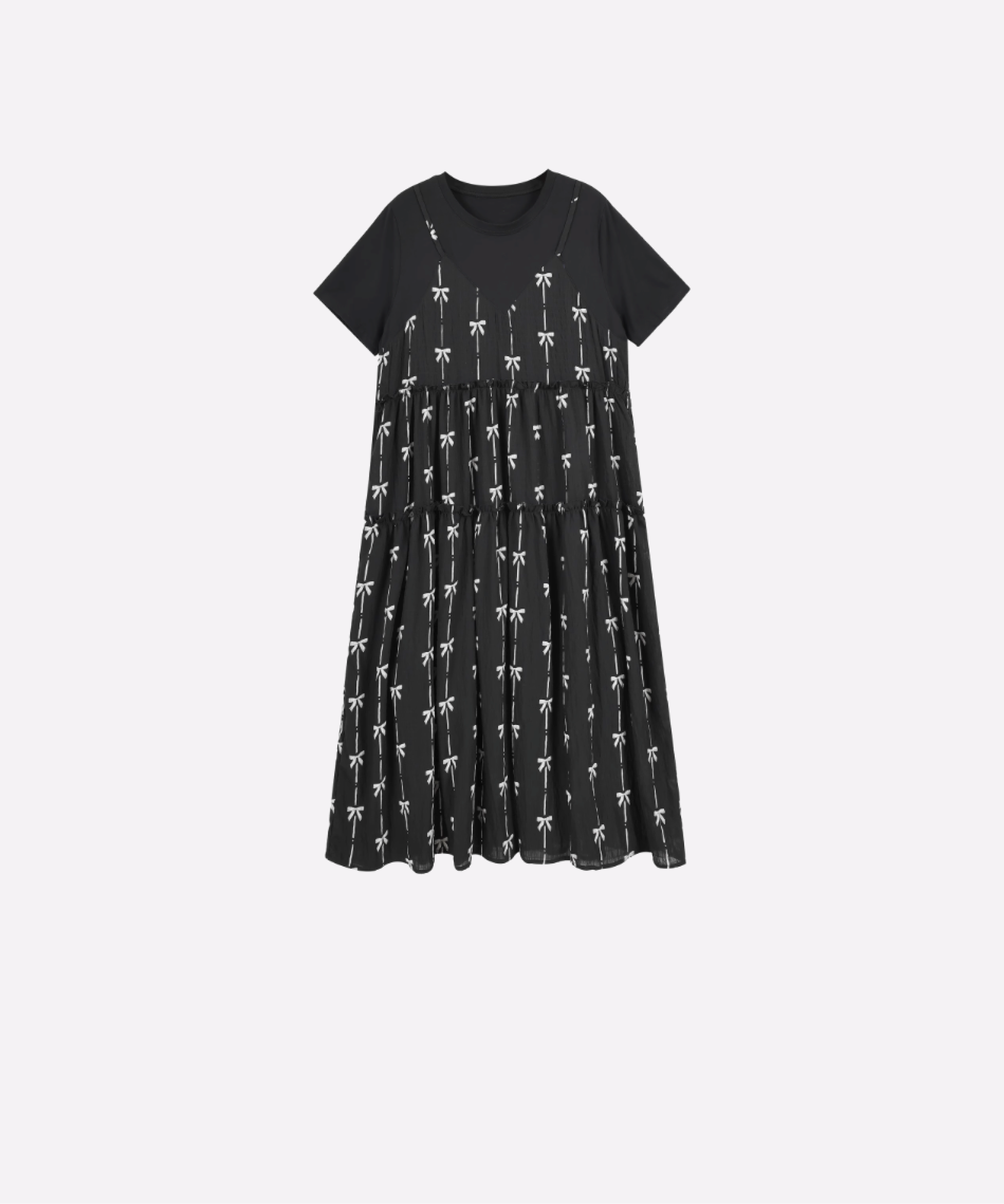 Fake Two Ribbon One Piece