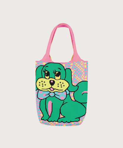 Cartoon Knit Tote Bag 