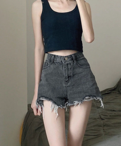 Broken Simple Denim Shorts