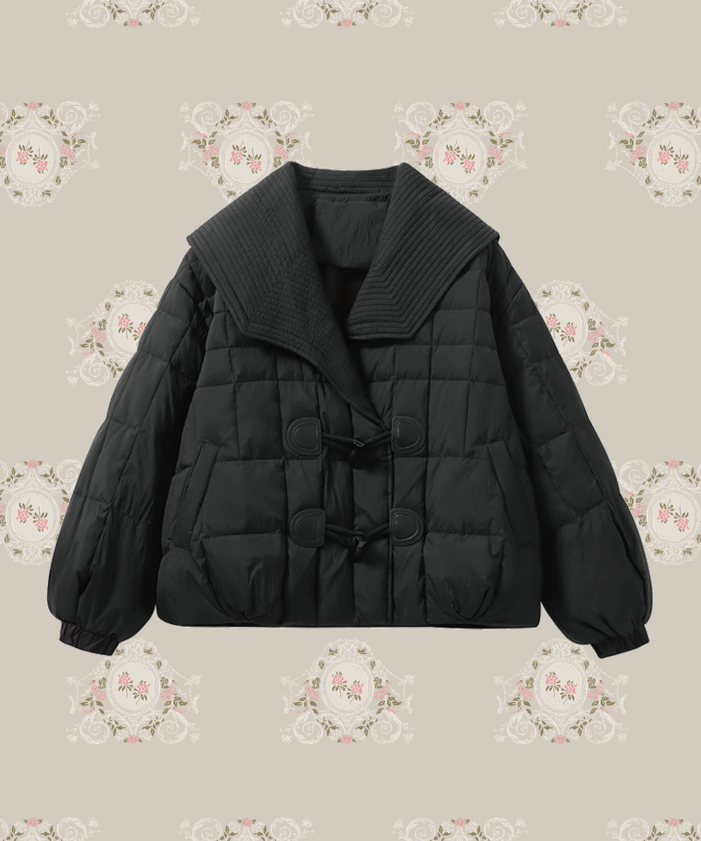 Lapel Collar Puff Duck Down Jacket 