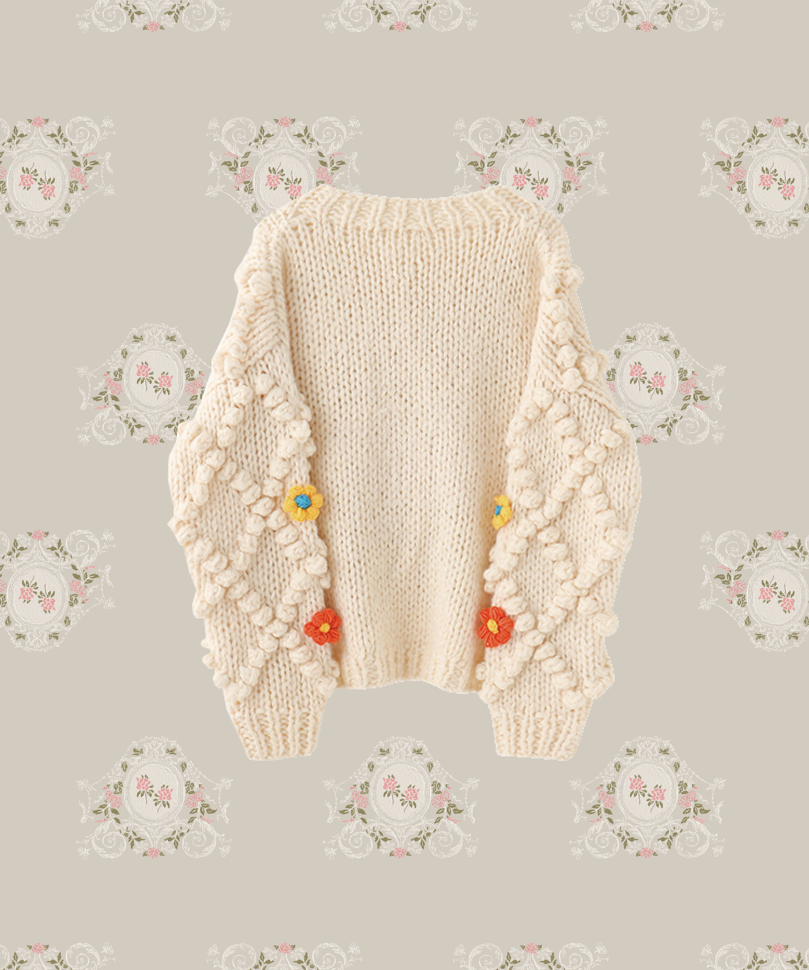 Handmade Garden Crochet Cardigan. ハンドメイドガーデンカーディガン