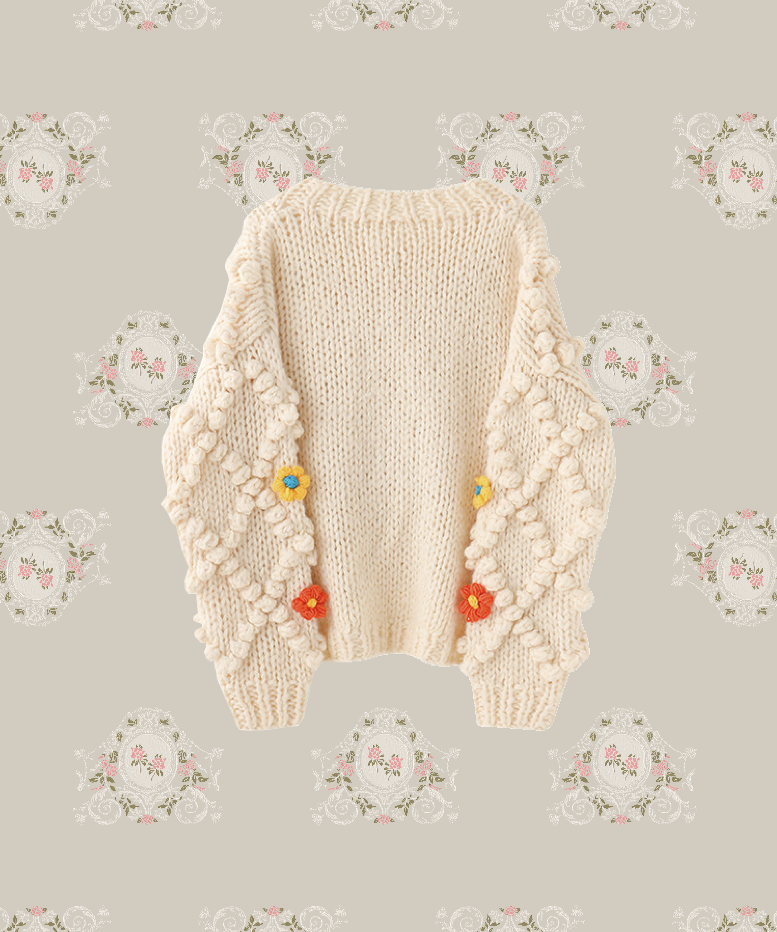 Handmade Garden Crochet Cardigan. ハンドメイドガーデン