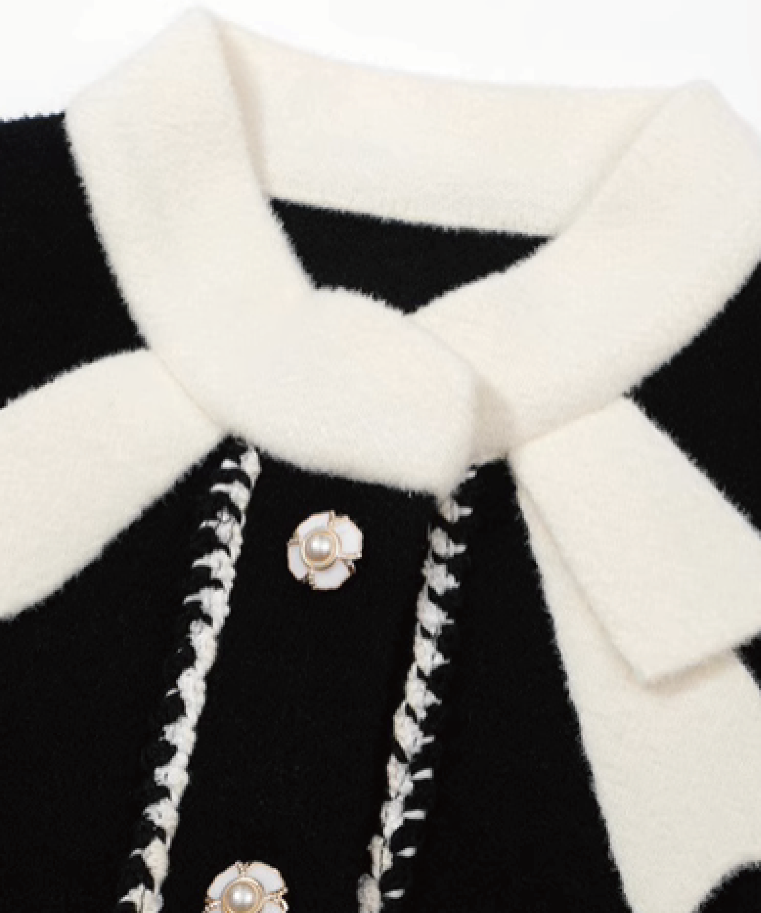 Texture Pearl Button Woollen Jacket