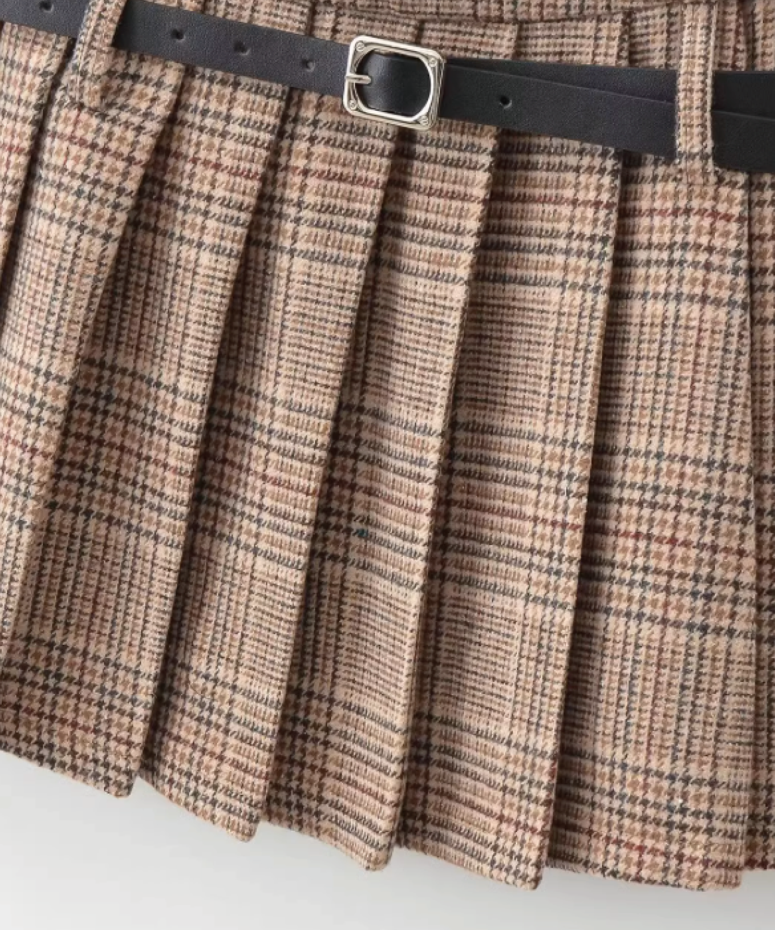 Double Belt Pleats Short Skirt ダブルベルトプリーツショートスカート