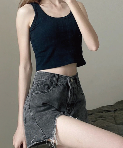 Broken Simple Denim Shorts