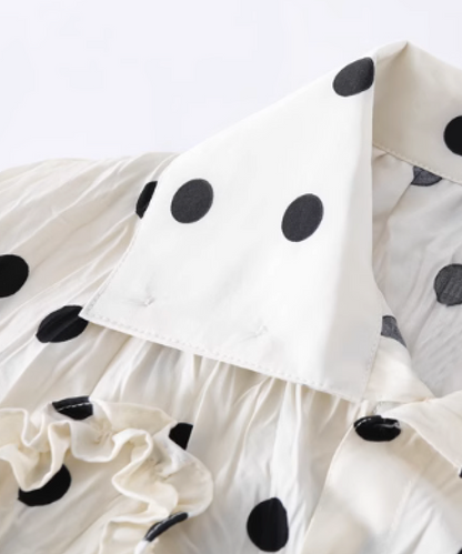 French Dots Gather Shirt