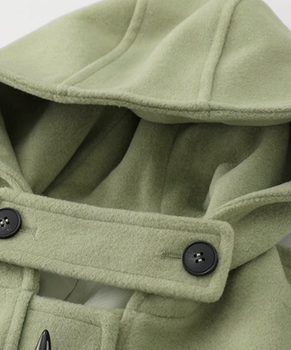 Bean Green Hooded Long Coat 