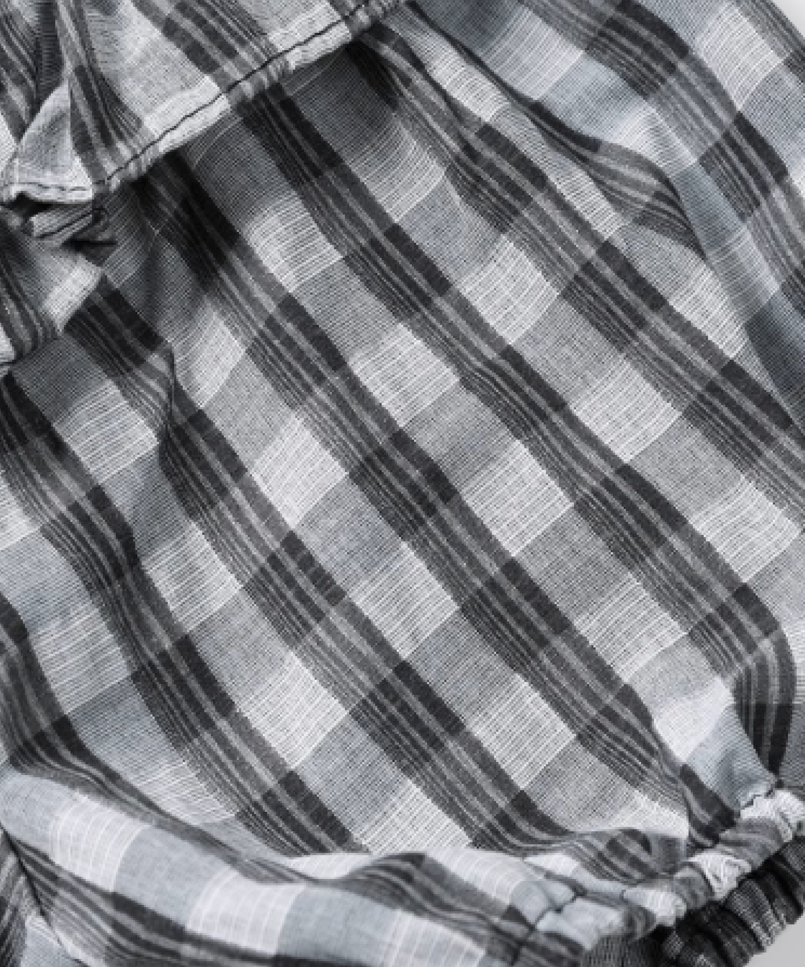 Elegant Check Motif Big Collar One Piece