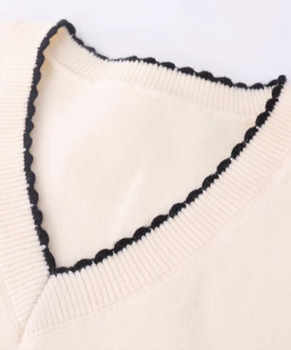 Tassel Flower Jacquard Knit Vest 