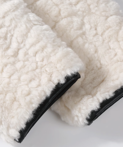 Texture Stitching Fur Long Coat Texture Stitching Fur Long Coat 