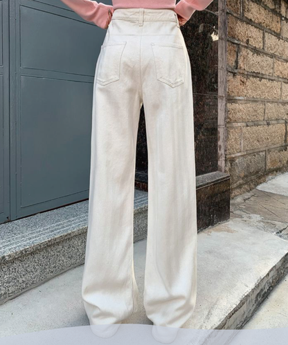 High-waist White Jeans