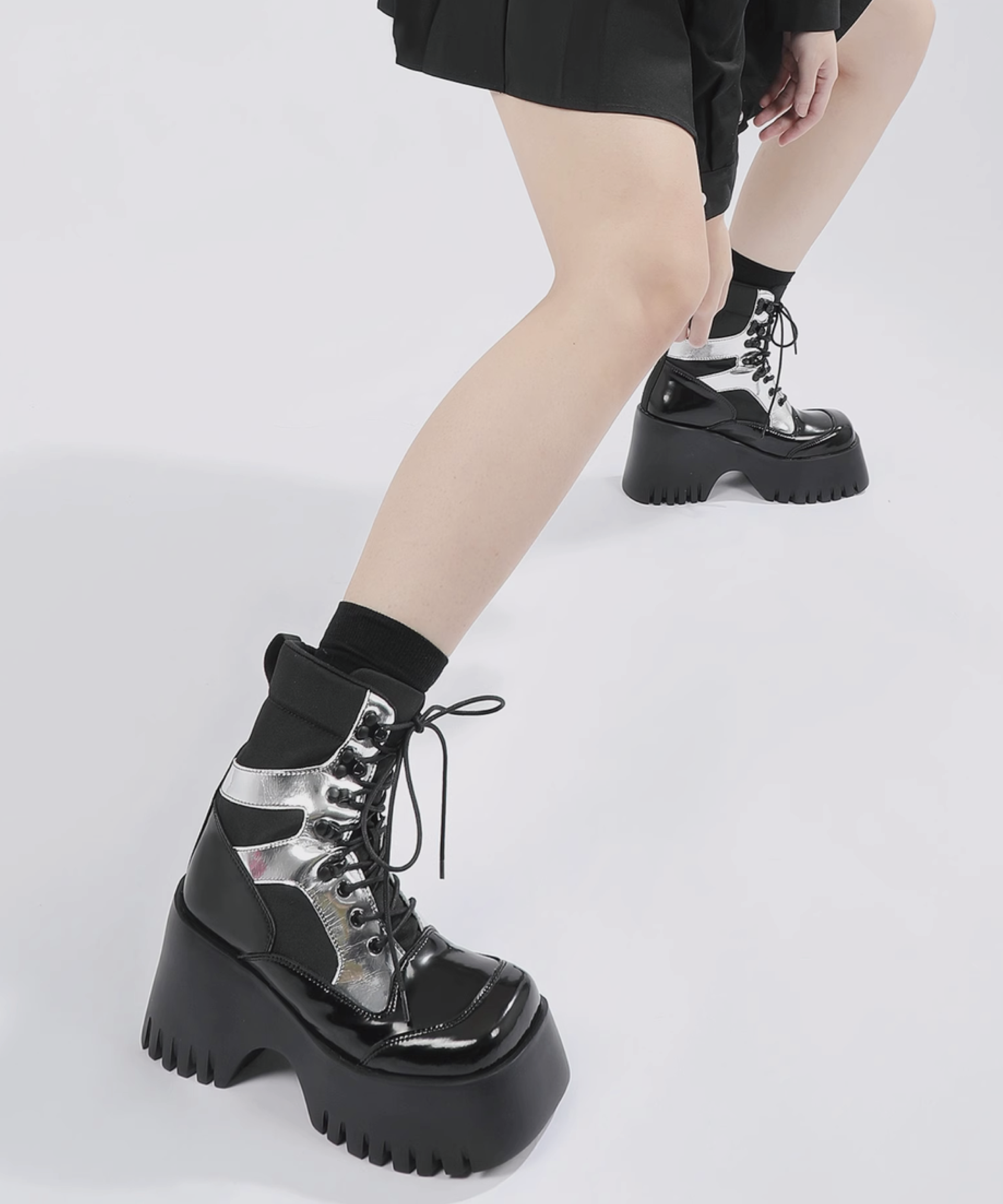 Silver Punk Boots