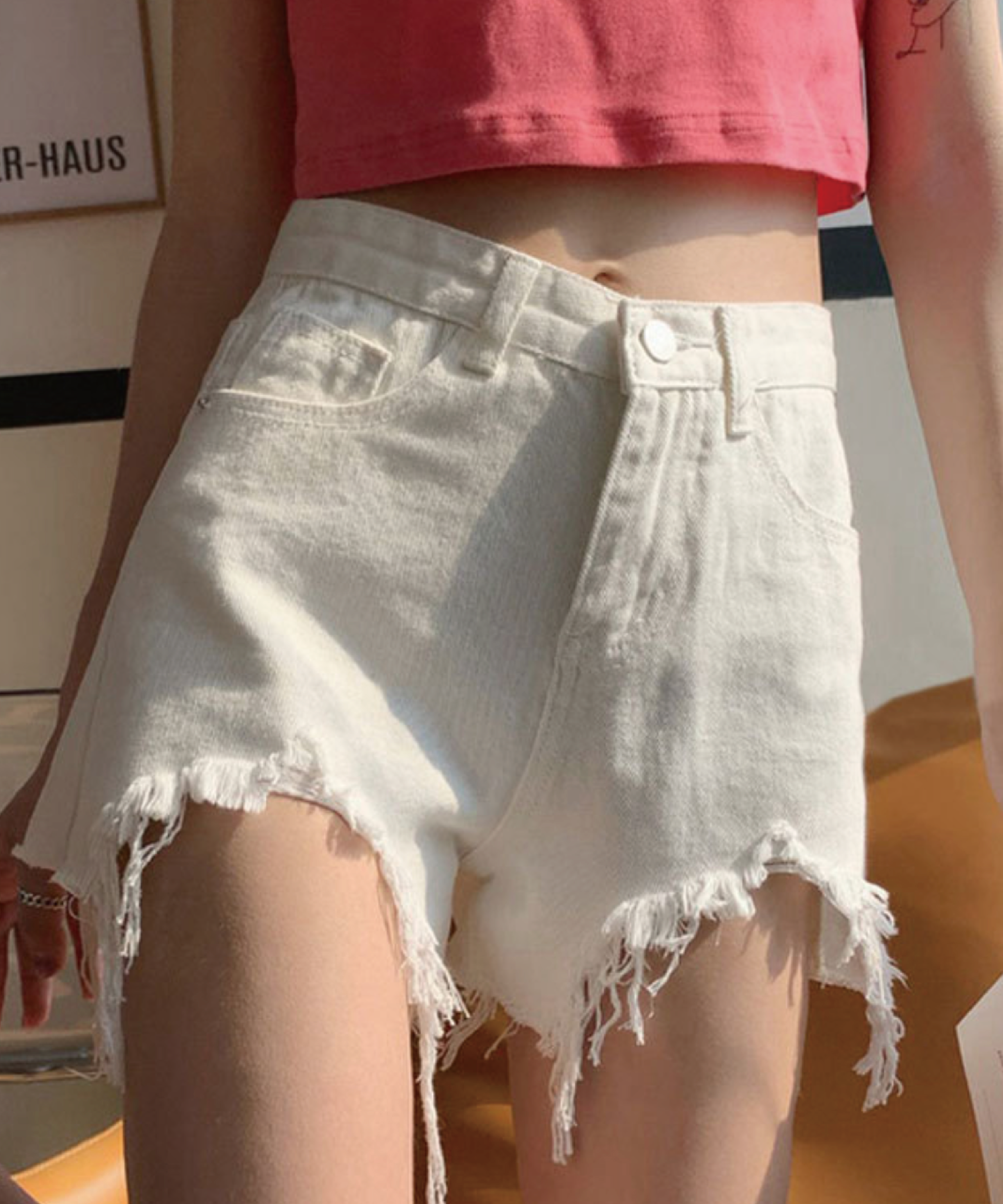 Broken Simple Denim Shorts