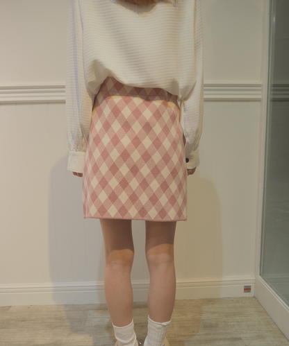 Mix Color Check Skirt