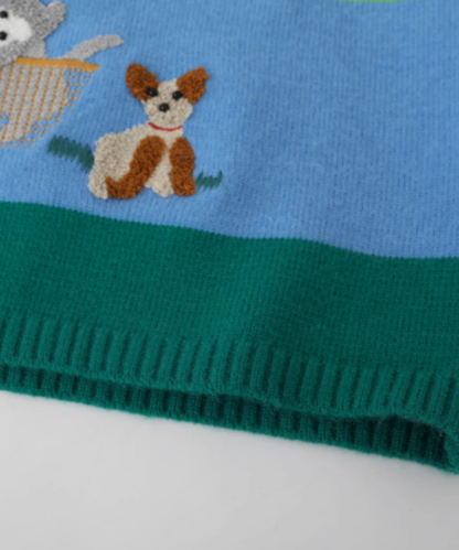 Doggy Embroidery Cardigan