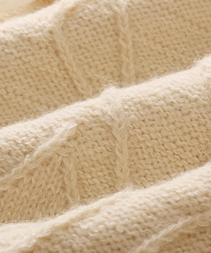 Flower Applique Pearl Knit 
