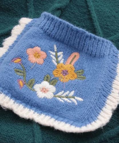 Moss Green Embroidery Cardigan 