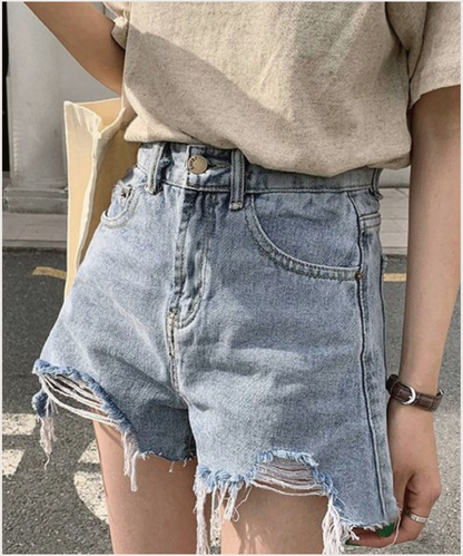 Broken Simple Denim Shorts