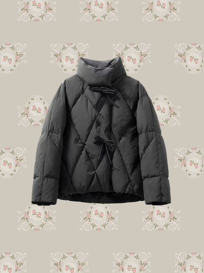 Quilting Ribbon Puffer Duck Down Jacket キルティングリボンパファーダックダウンジャケット