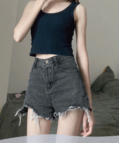 Broken Simple Denim Shorts