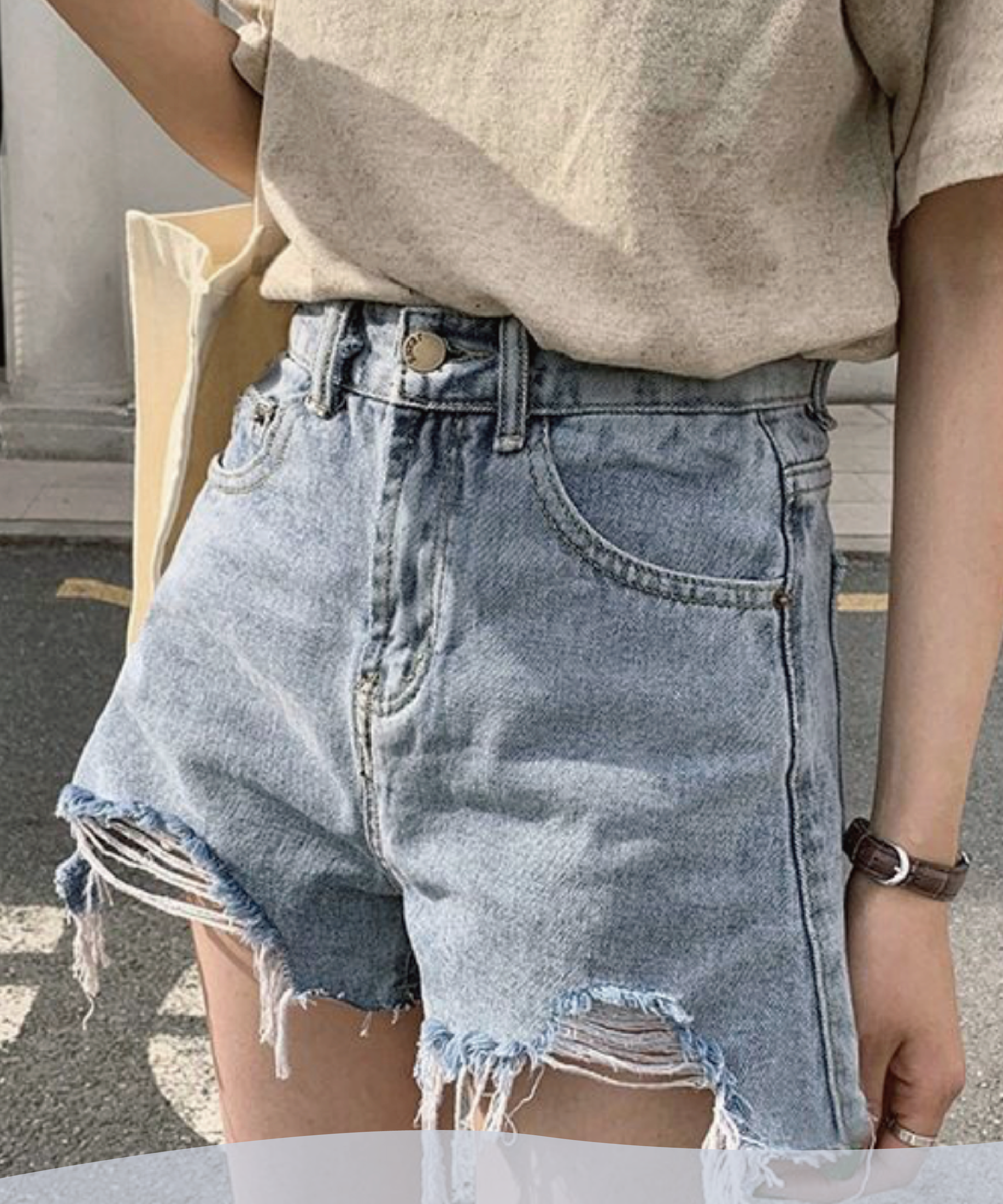 Broken Simple Denim Shorts